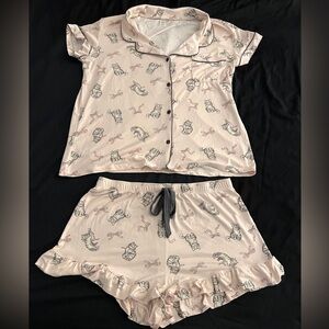 Cat Print Pajama Set XL